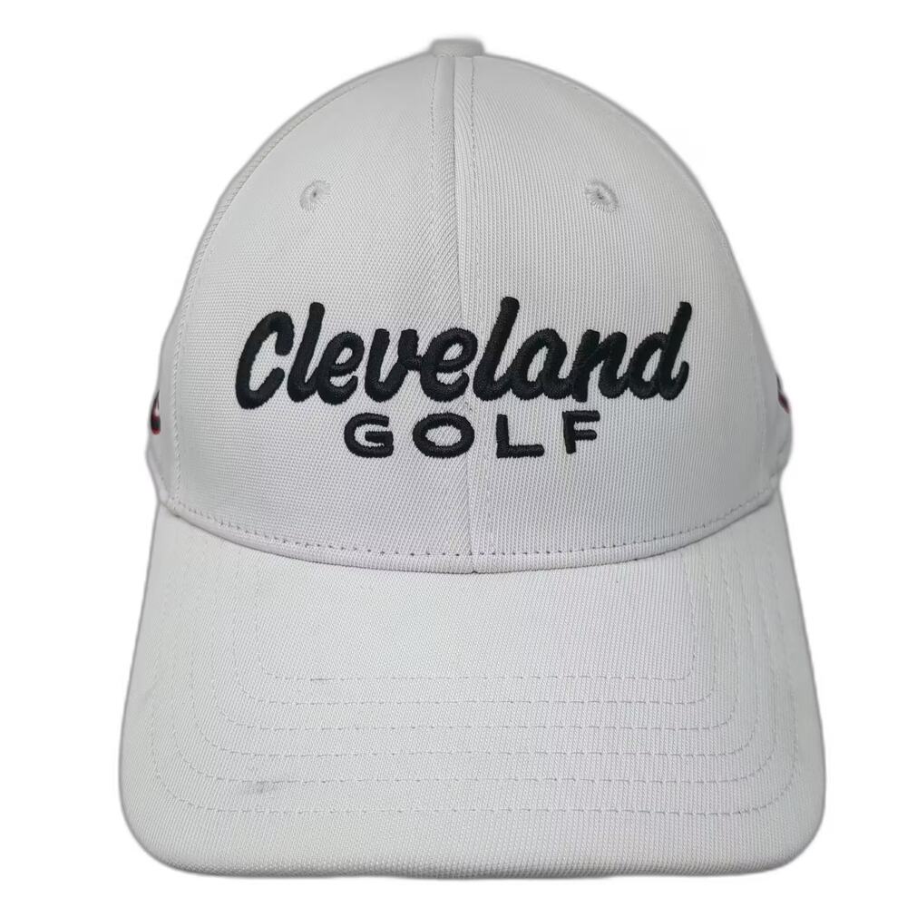 Cleveland Golf Baseball Cap Hat White Black One Size Slideback Embroidered Logo